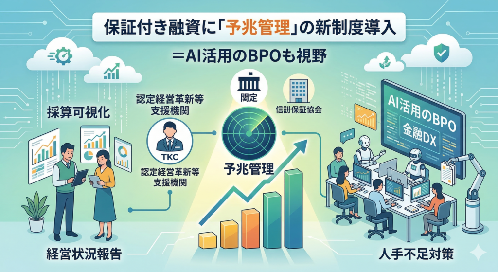 ◎保証付き融資に「予兆管理」の新制度導入＝ＡＩ活用のＢＰＯも視野
