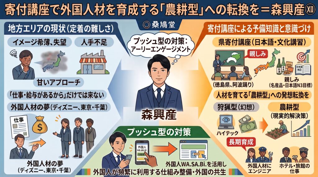 ◎寄付講座で外国人材を育成する「農耕型」への転換を＝森興産⑫